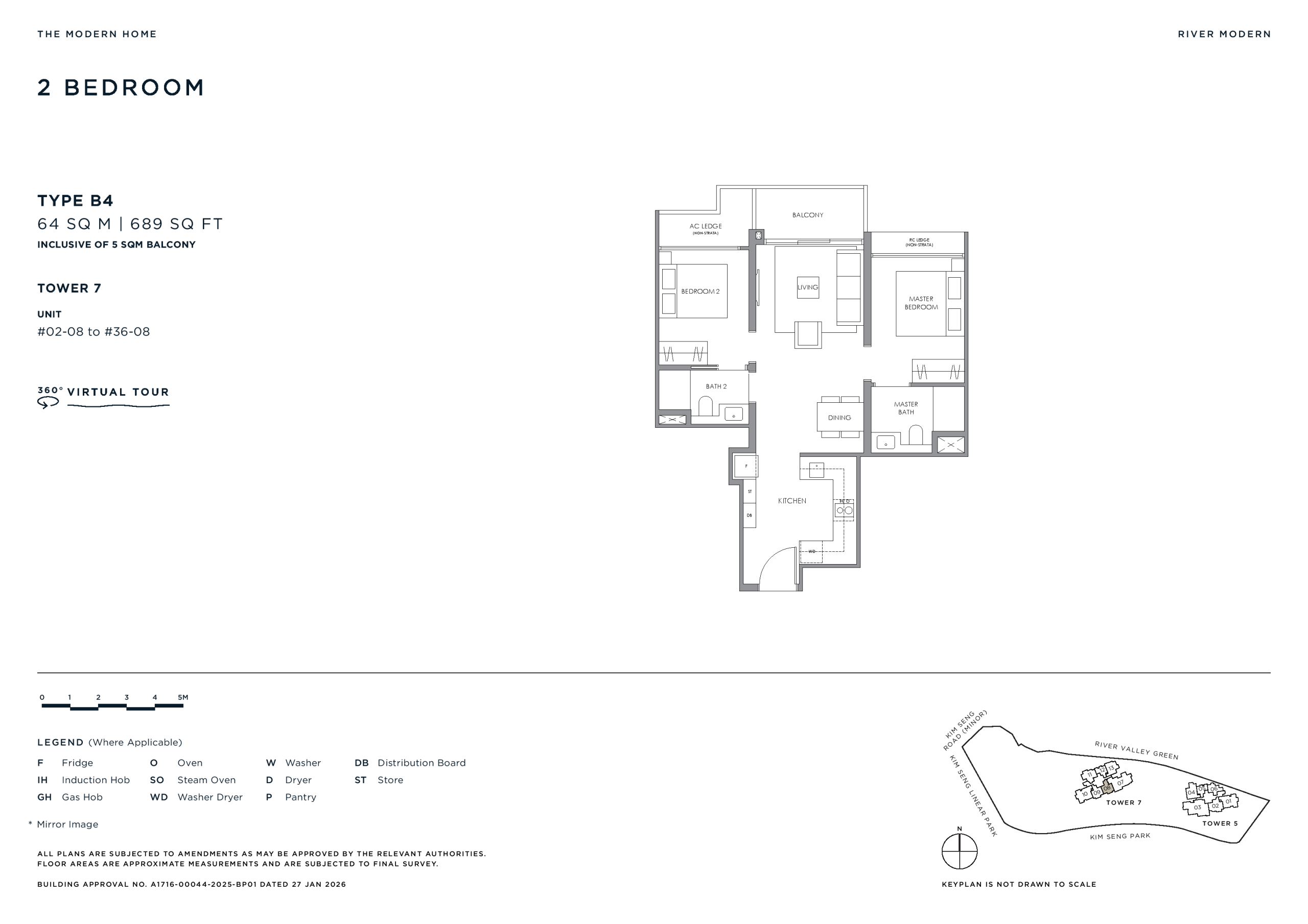 River Modern 2 Bedroom Floor Plan 4 1 scaled
