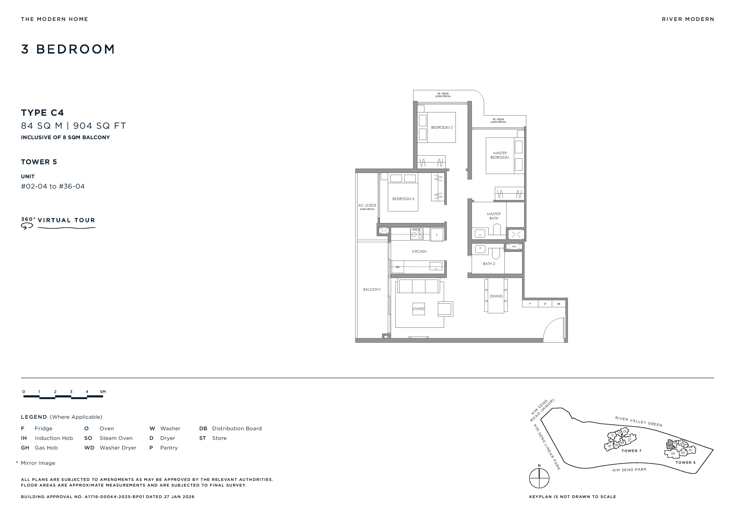 River Modern 3 Bedroom Floor Plan 4 1 scaled