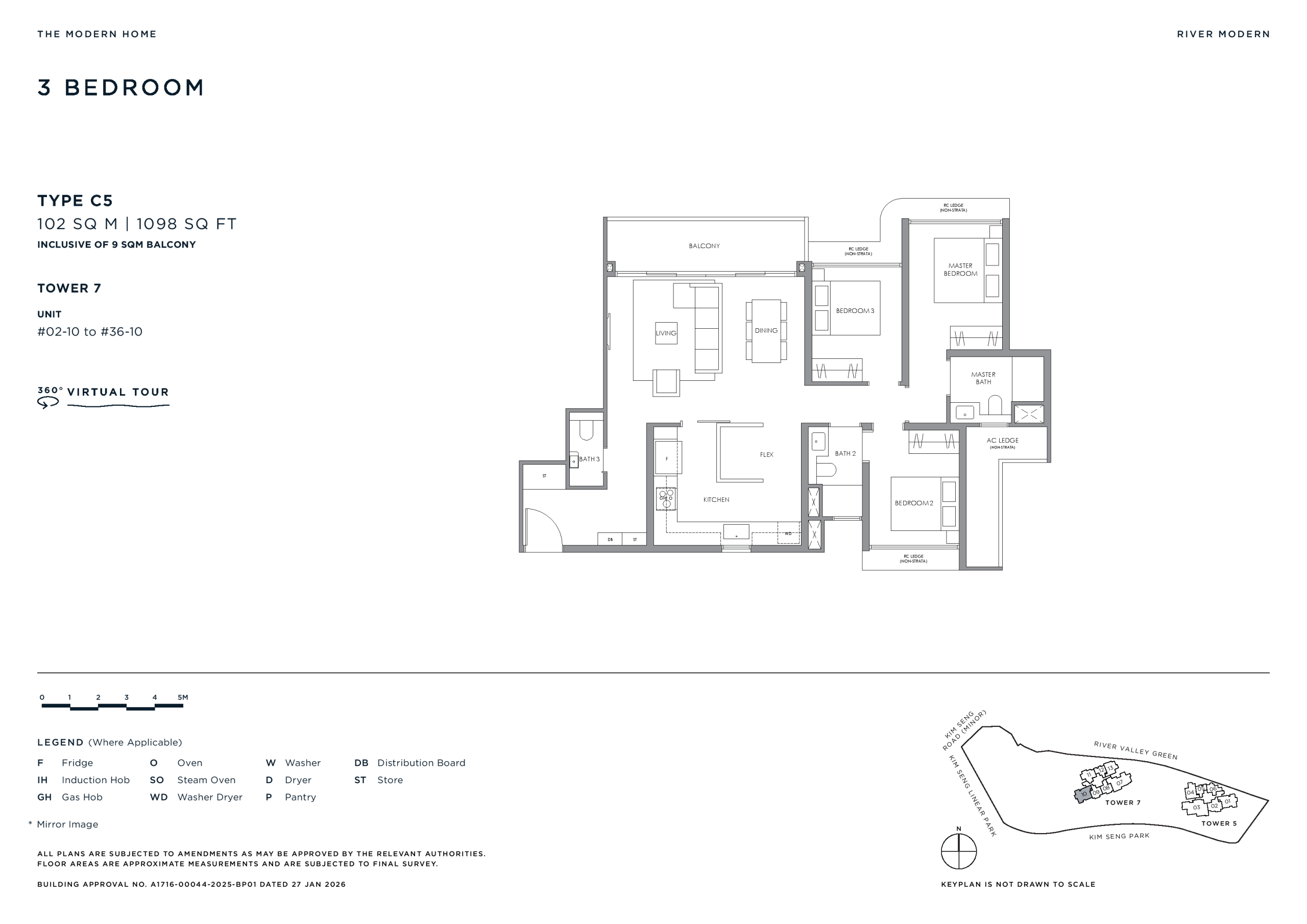 River Modern 3 Bedroom Floor Plan 5 1 scaled