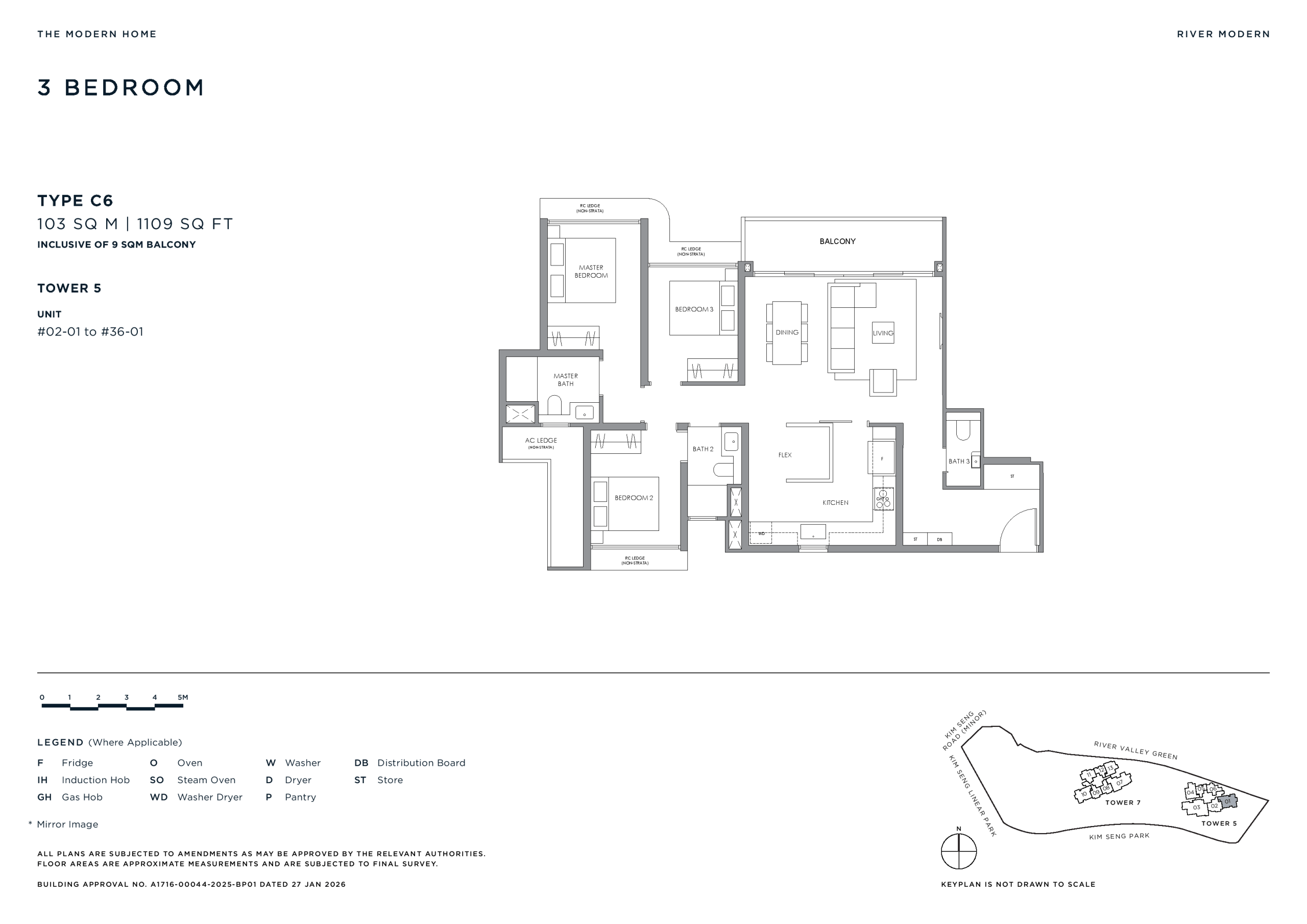 River Modern 3 Bedroom Floor Plan 6 1 scaled