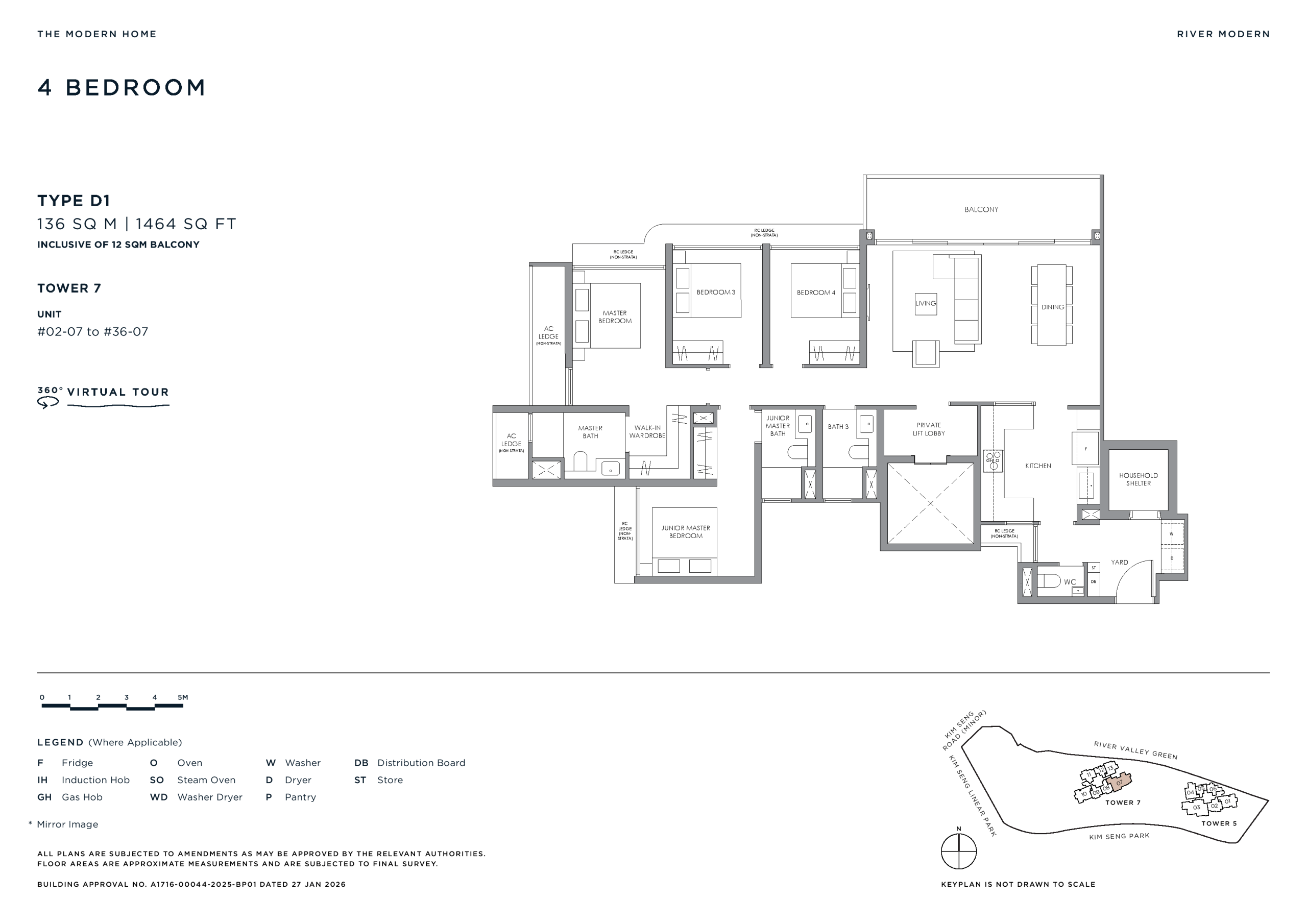 River Modern 4 Bedroom Floor Plan 1 1 scaled